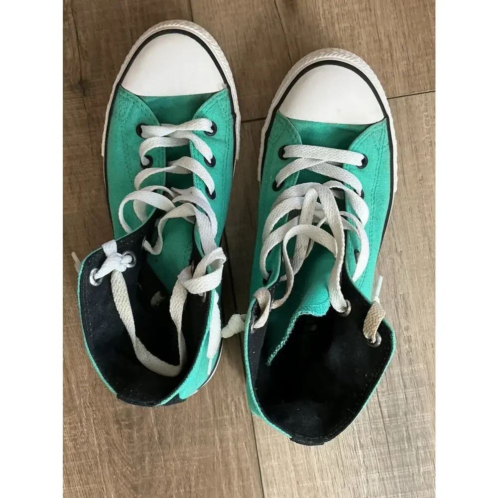 Chuck Taylor Converse All Star Hi Top Canvas Cyan Casual Sneakers Unisex Size 5